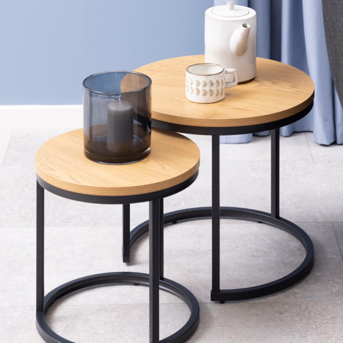 Wooden Nest Of 2 Tables Round - Spiro