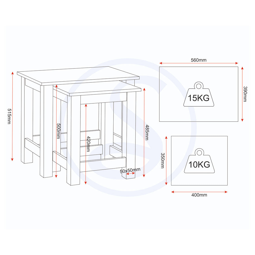 Wooden Nest Of 2 Tables - Tessa
