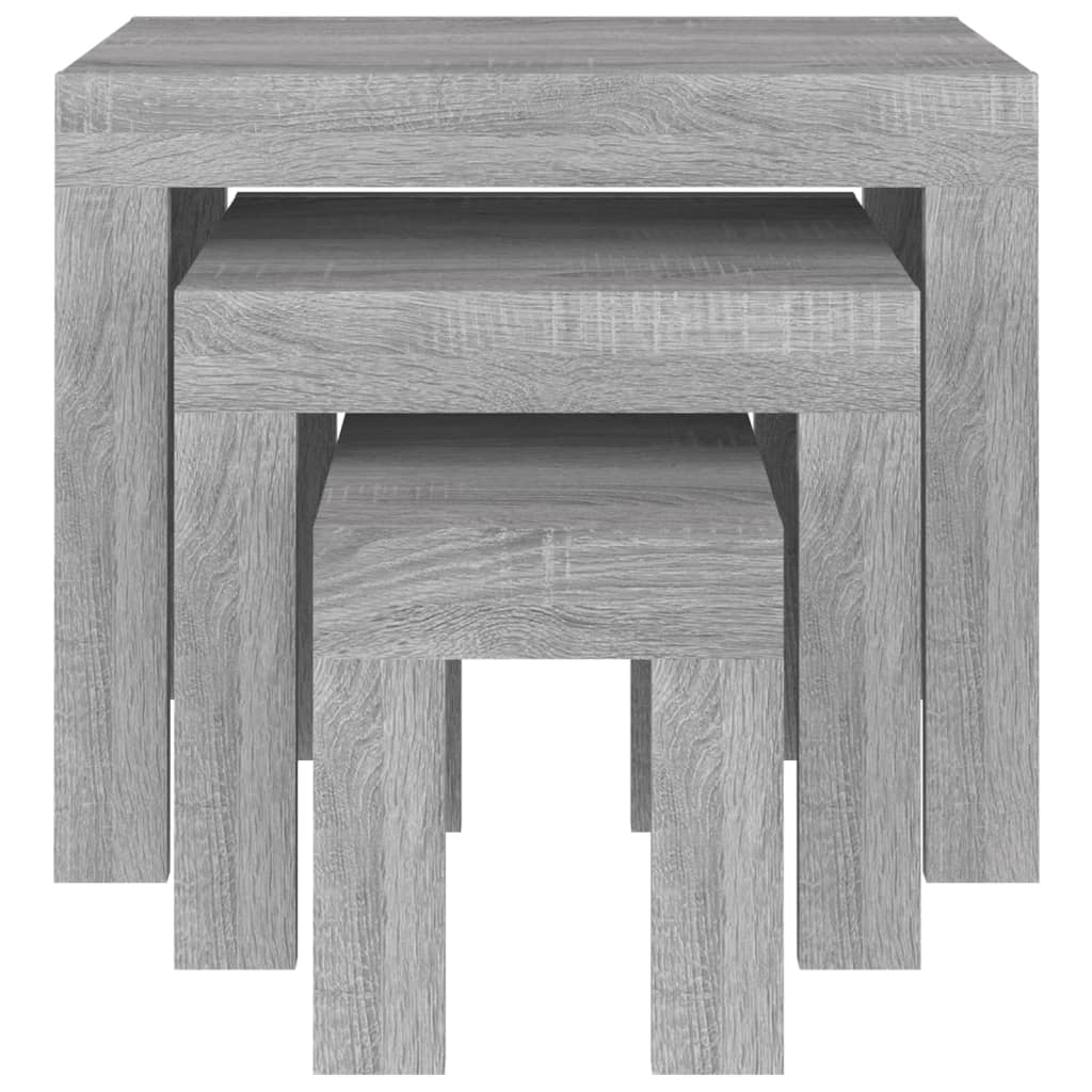 Wooden Nest Of 3 Coffee Tables 61cm Wide - Vantage Home