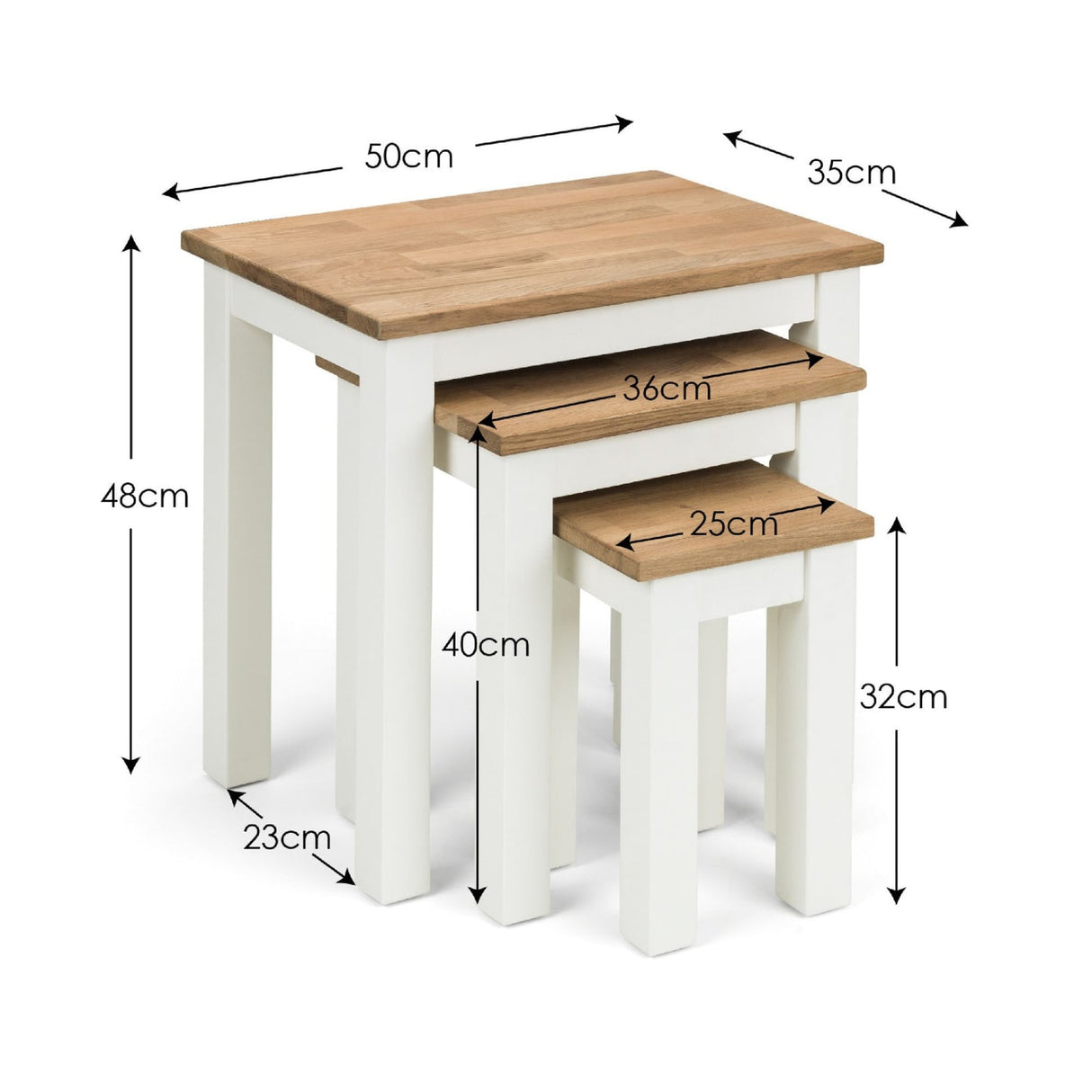 Wooden Nest Of 3 Tables - Coxmoor