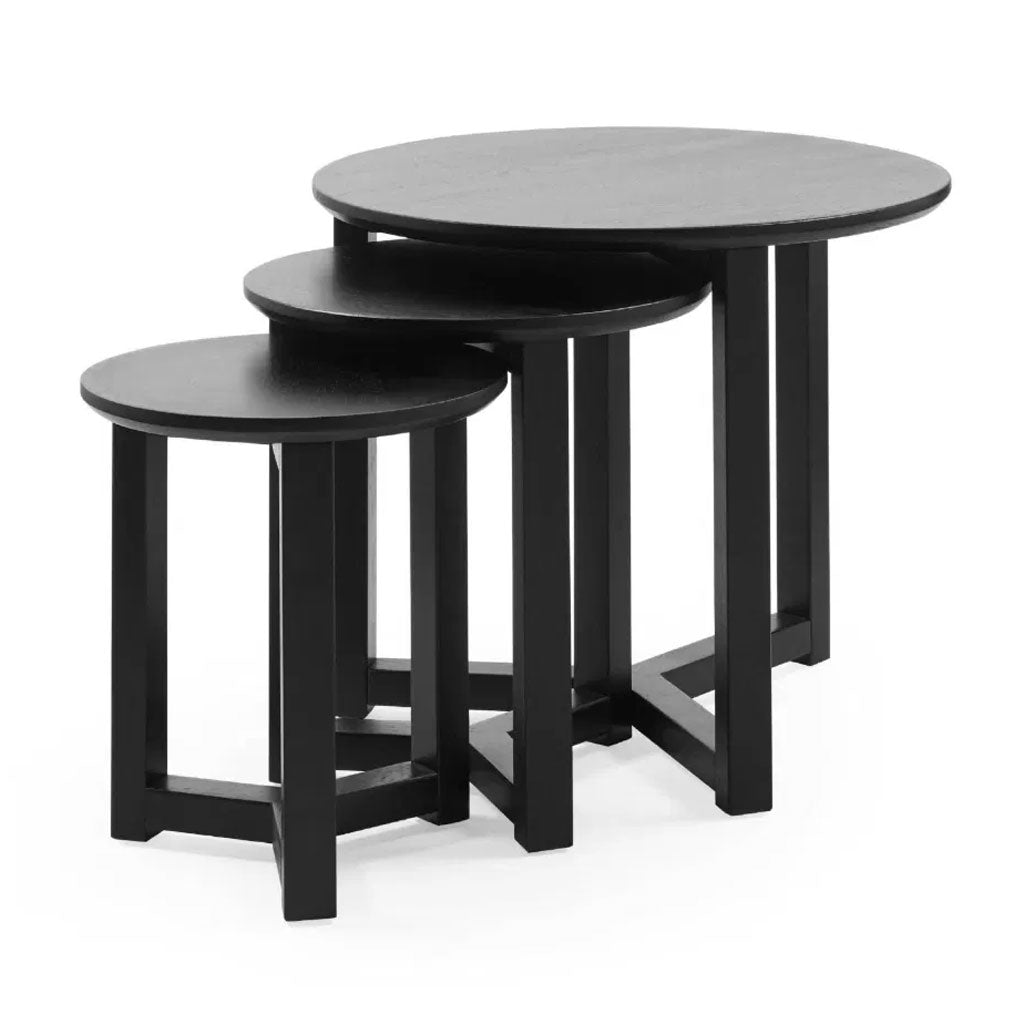 Wooden Nest Of 3 Tables - Nidri