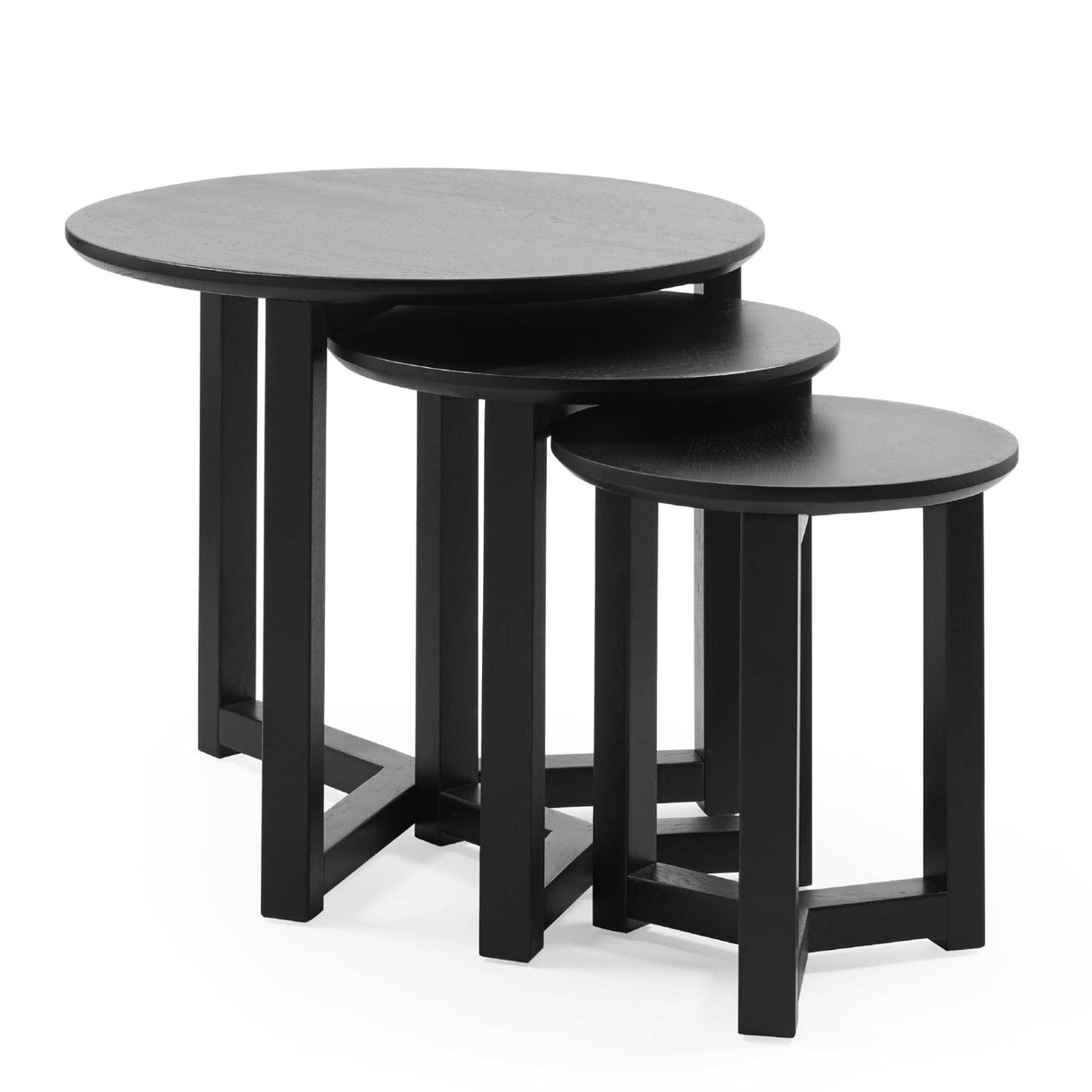 Wooden Nest Of 3 Tables - Nidri