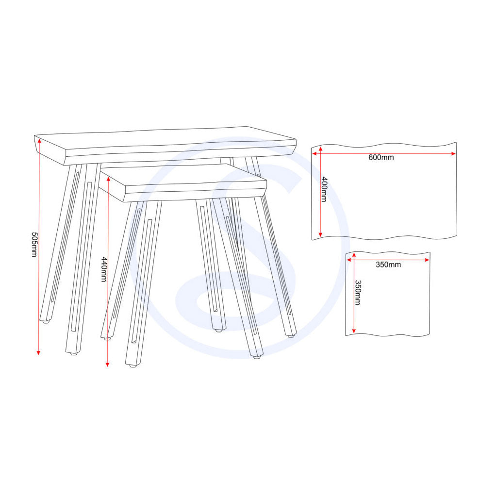Wooden Nest Of 3 Tables - Quebec