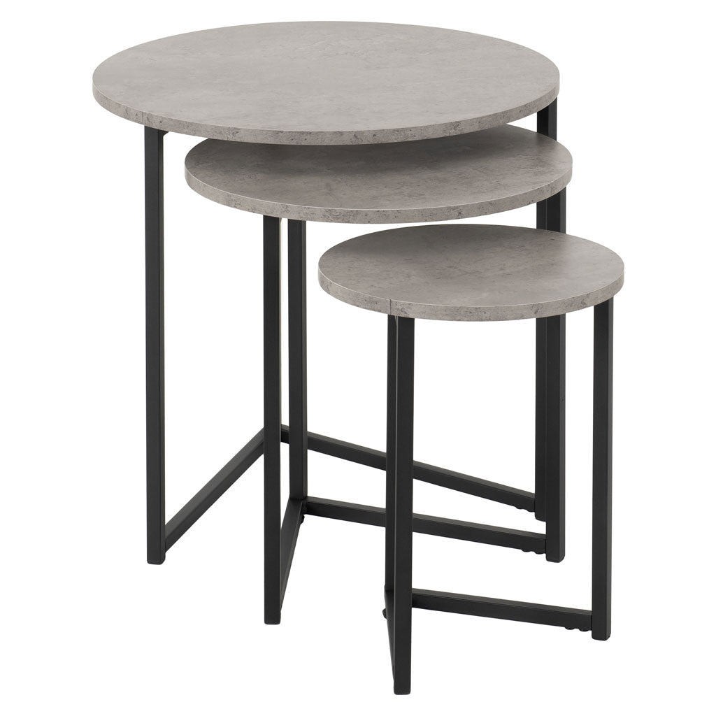 Wooden Nest Of 3 Tables Round - Athens