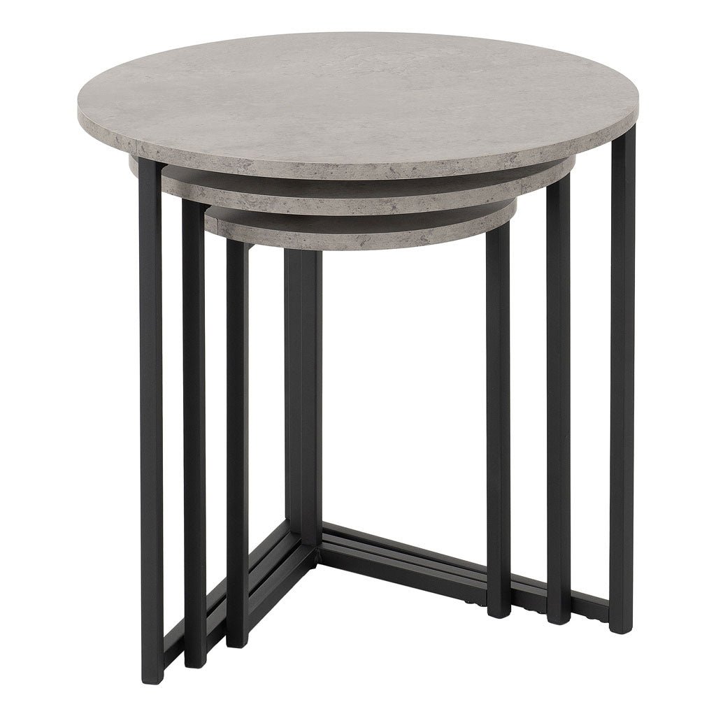 Wooden Nest Of 3 Tables Round - Athens