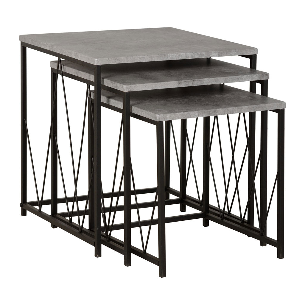Wooden Nest Of 3 Tables Square - Athens