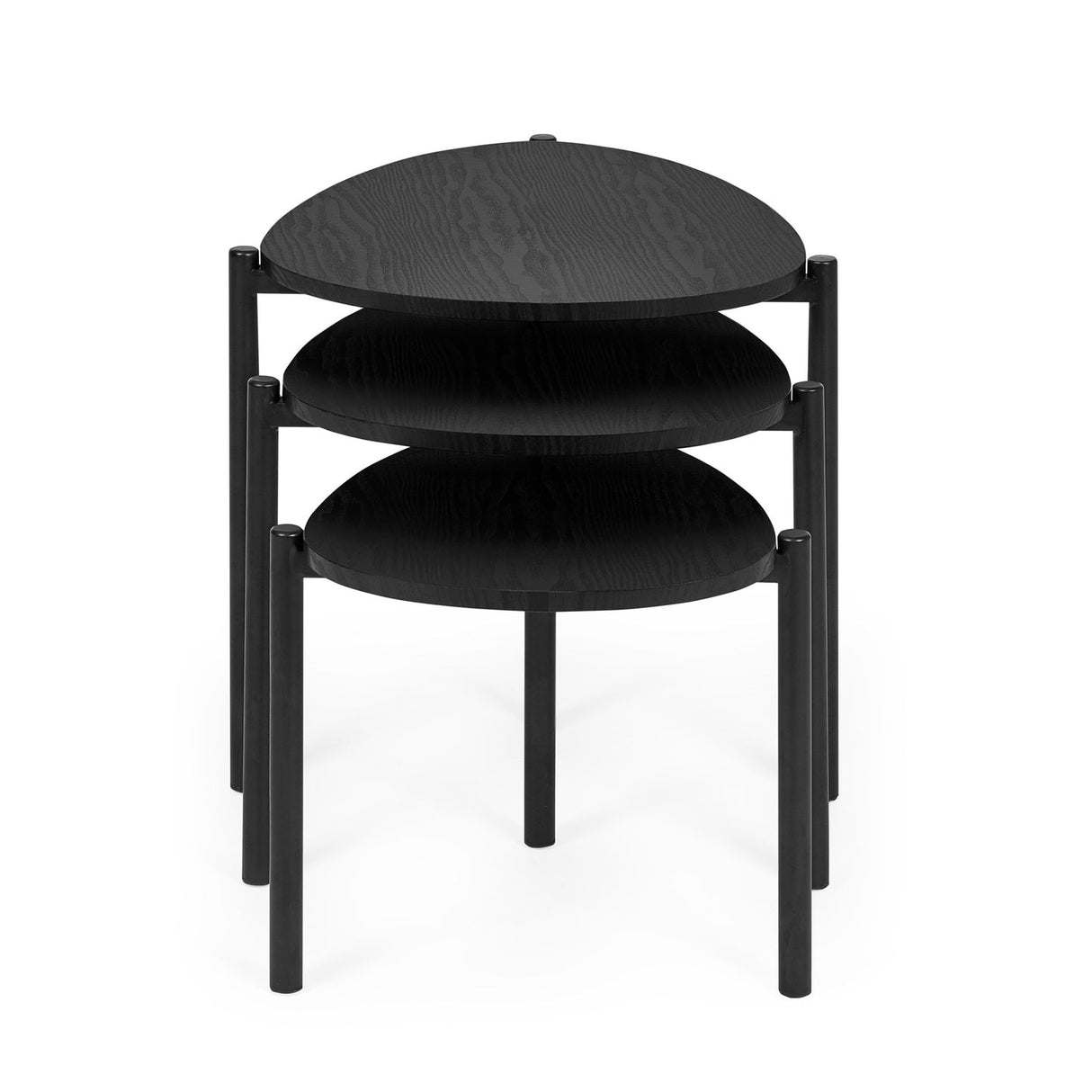 Wooden Nest Of 3 Tables Teardrop - Lorette