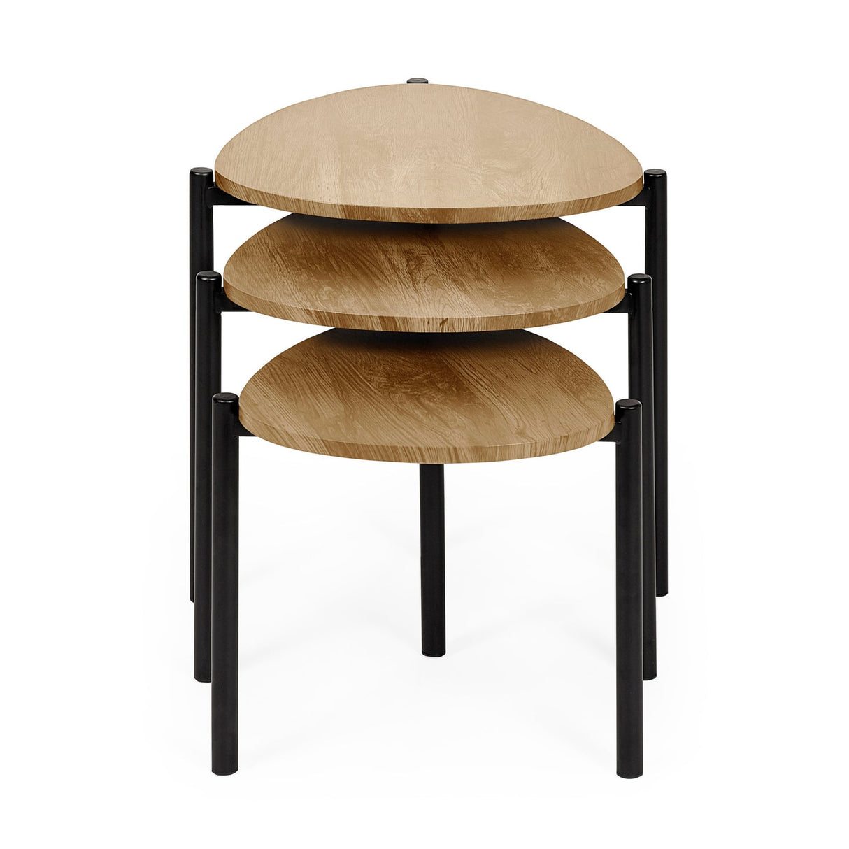 Wooden Nest Of 3 Tables Teardrop - Lorette