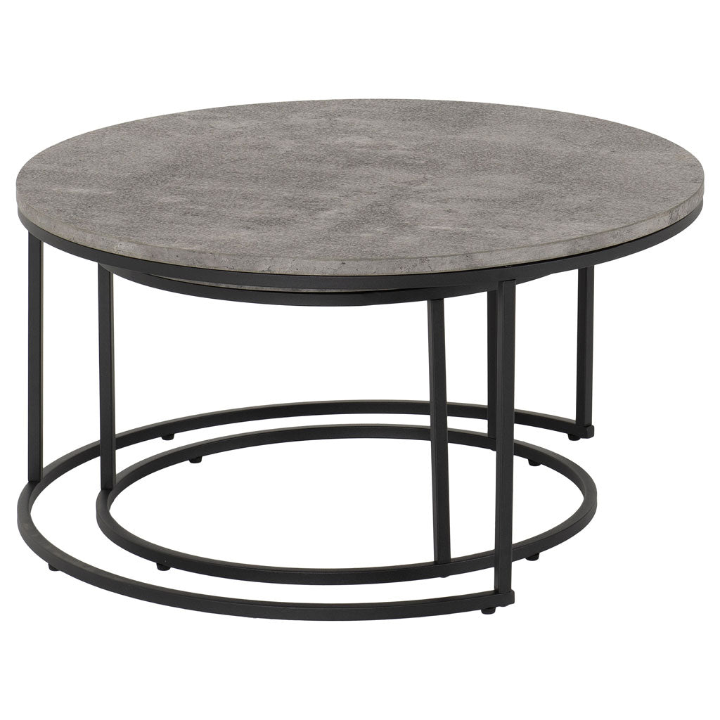 Wooden Nesting Coffee Tables Round - Athens