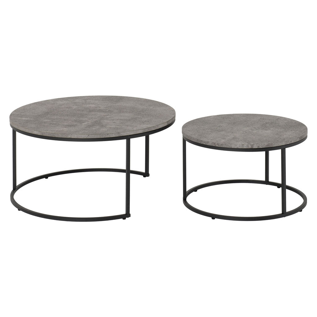 Wooden Nesting Coffee Tables Round - Athens
