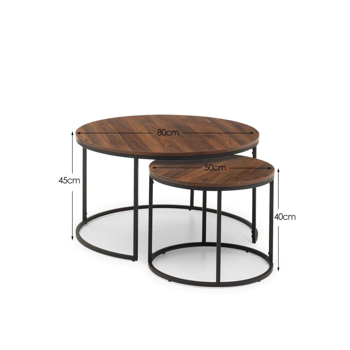 Wooden Nesting Coffee Tables Round - Bellini