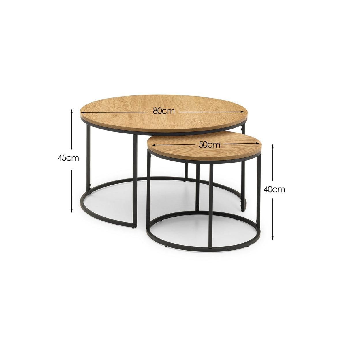 Wooden Nesting Coffee Tables Round - Bellini