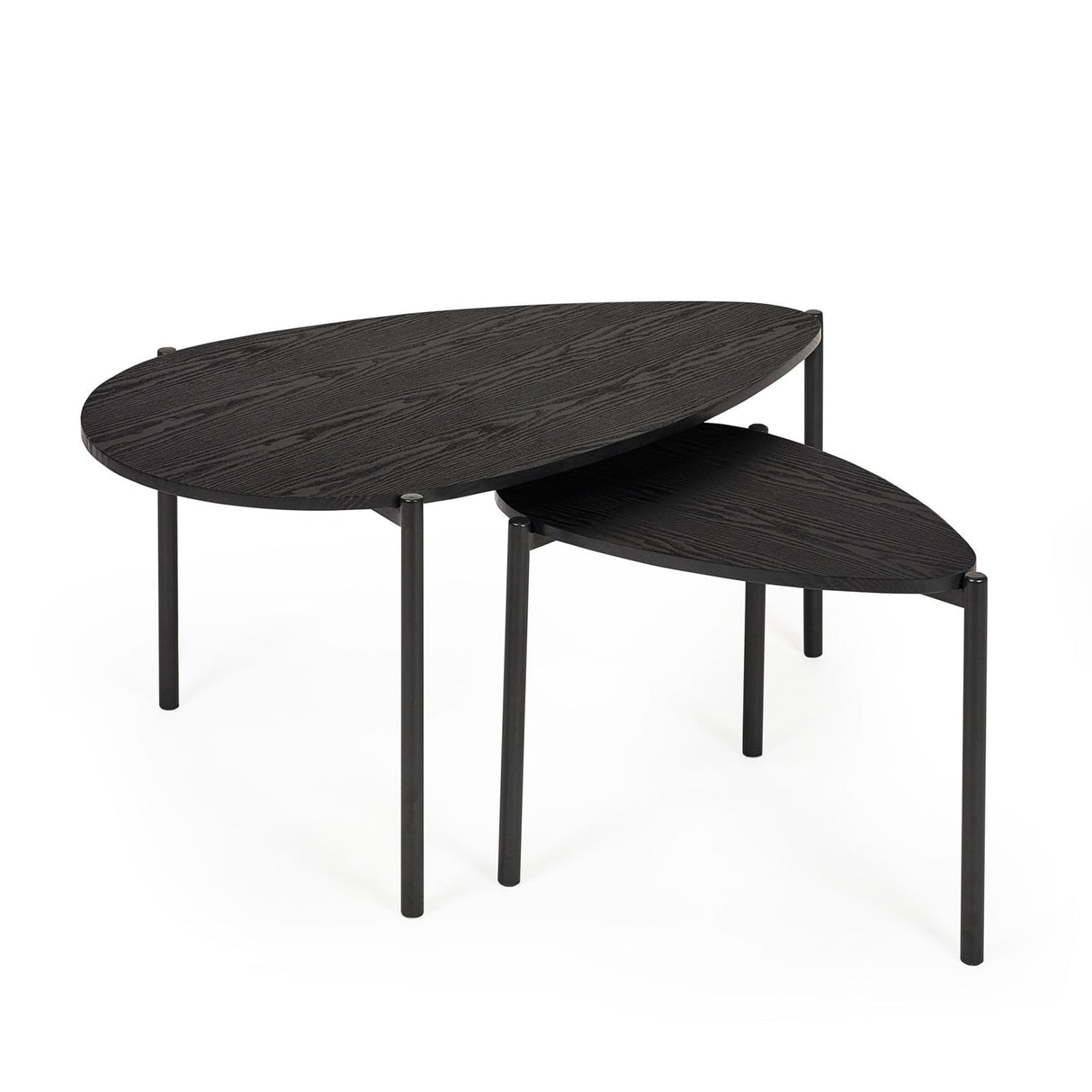 Wooden Nesting Coffee Tables Teardrop - Lorette