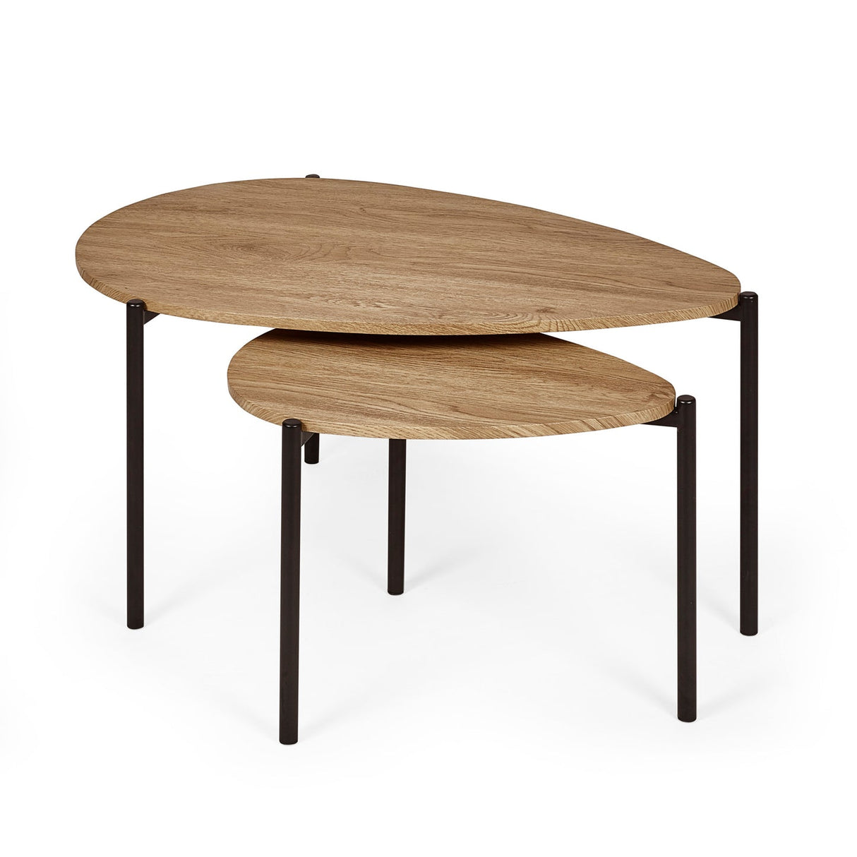 Wooden Nesting Coffee Tables Teardrop - Lorette