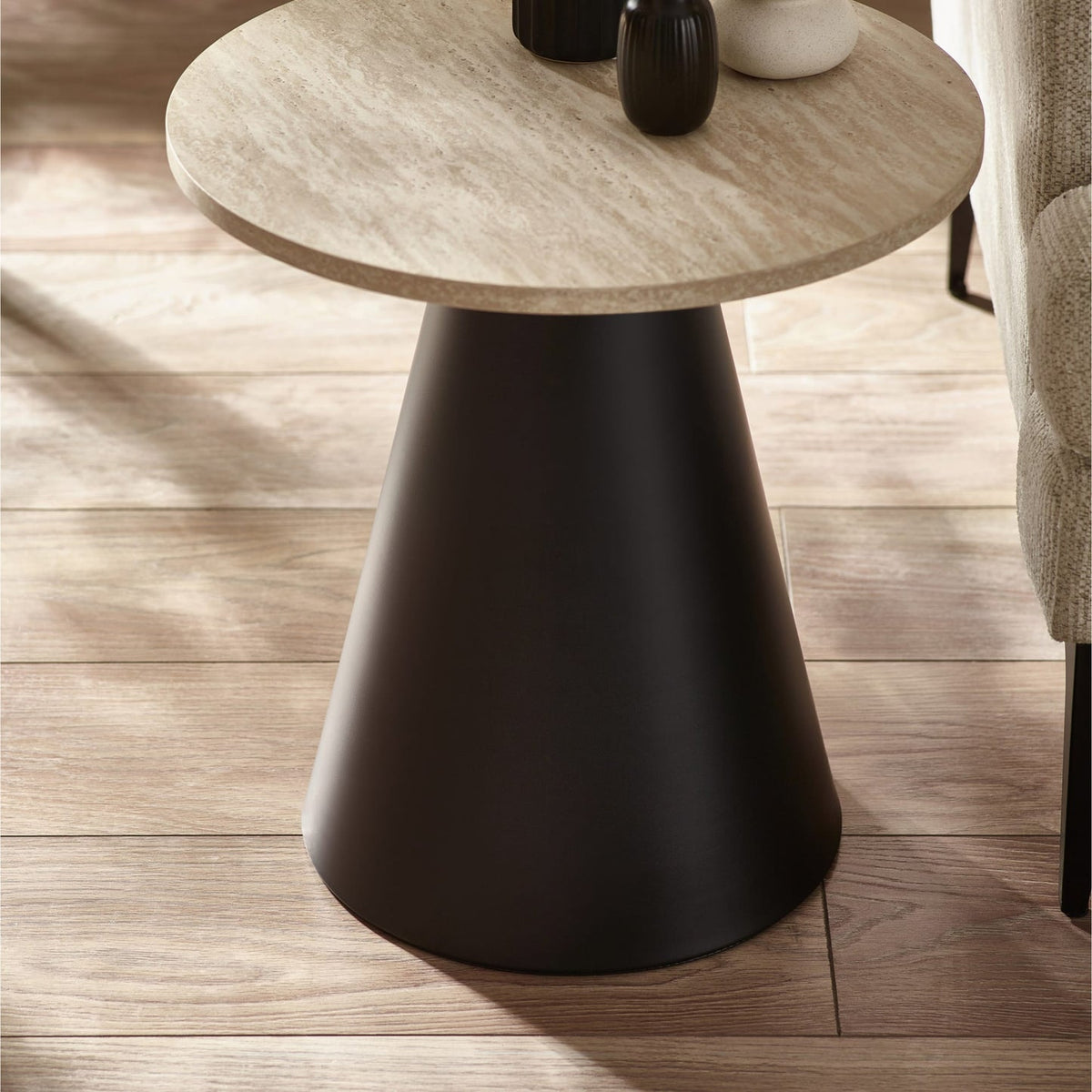 Wooden Nesting Coffee Tables With Black Metal Base - Elgon
