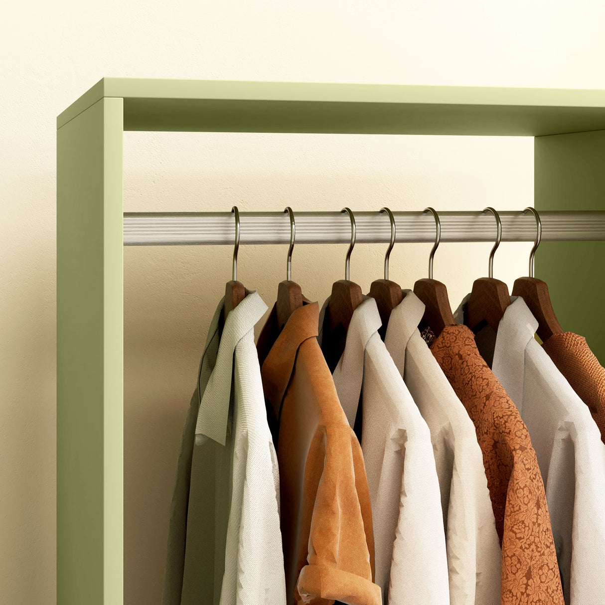 Wooden Open Wardrobe 60cm Wide With 4 Wheels - Velmora