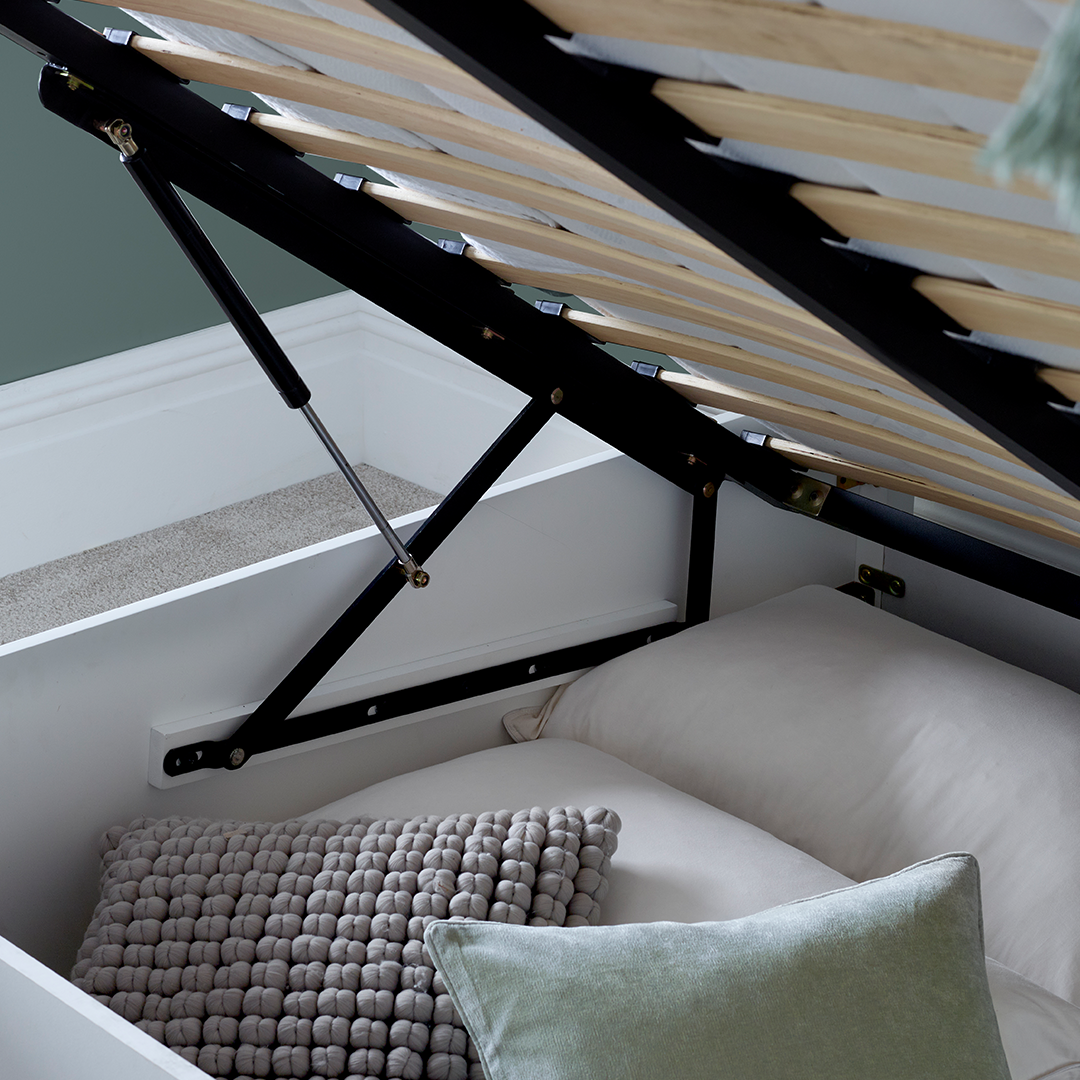 Wooden Ottoman Storage Double Bed - Dawson