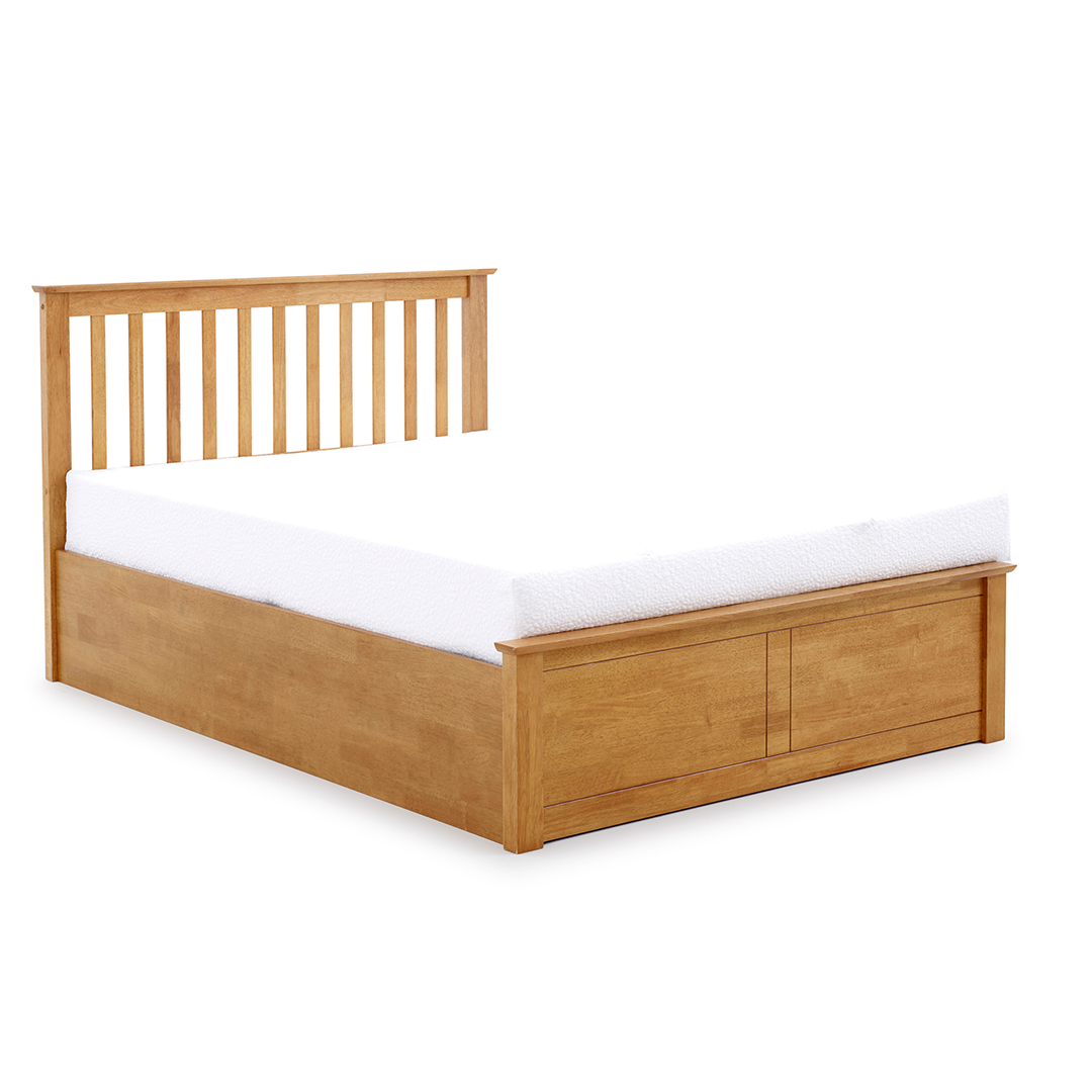 Wooden Ottoman Storage Double Bed - Malmo