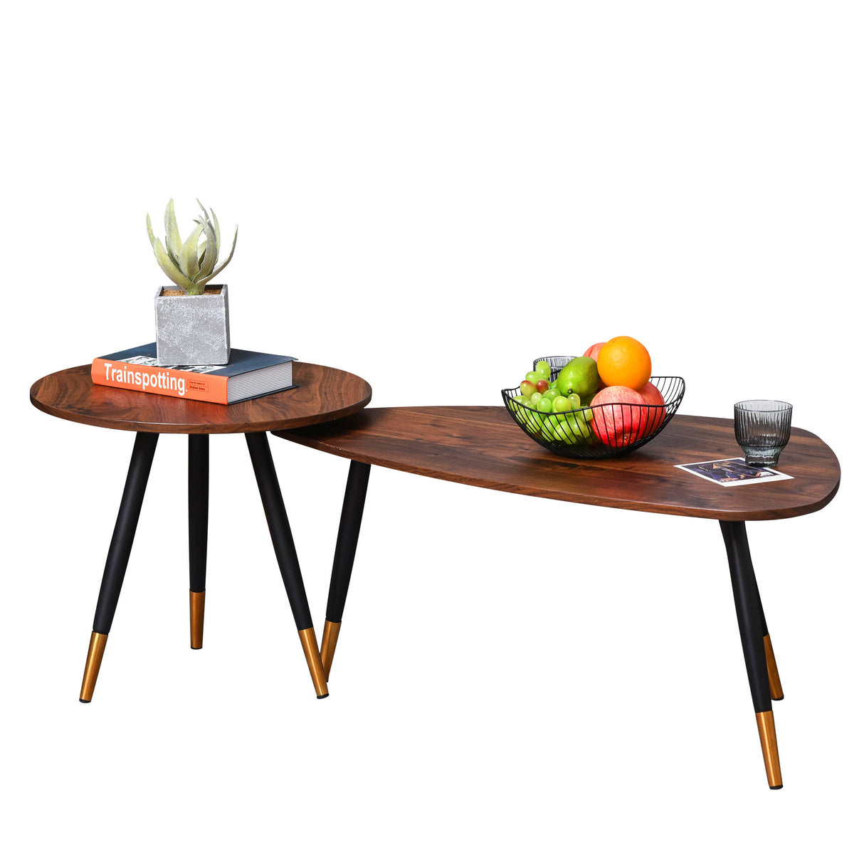 Wooden Scandinavian-Style Coffee Tables in Set of 2 - Velmora