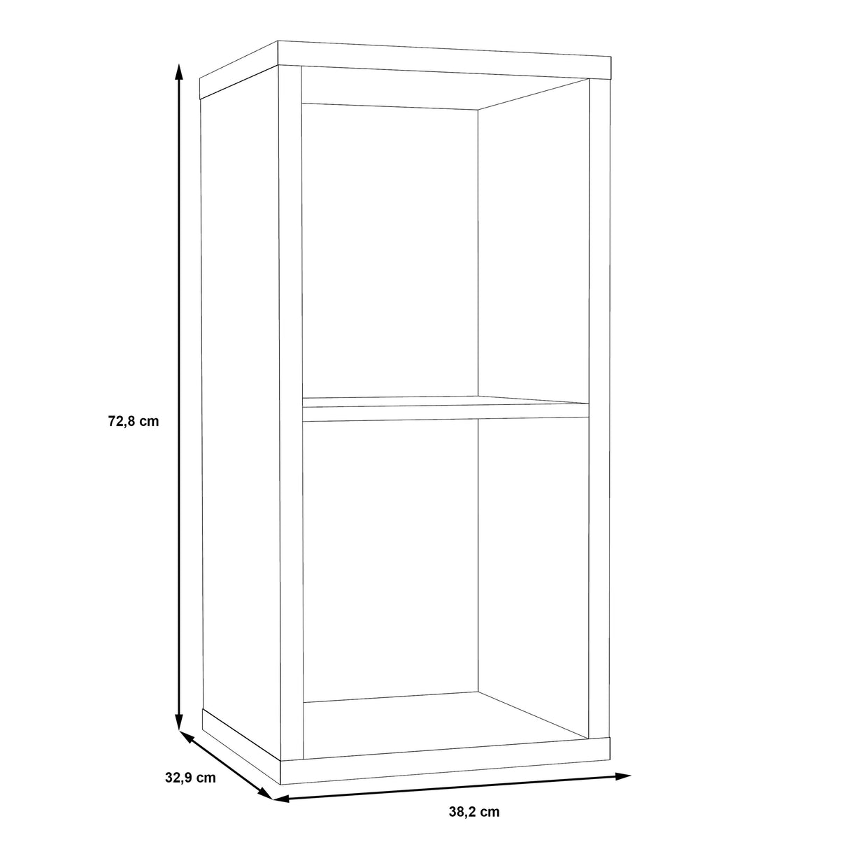 Wooden Shelving Unit With 2 Open Storage Cubes - Mauro