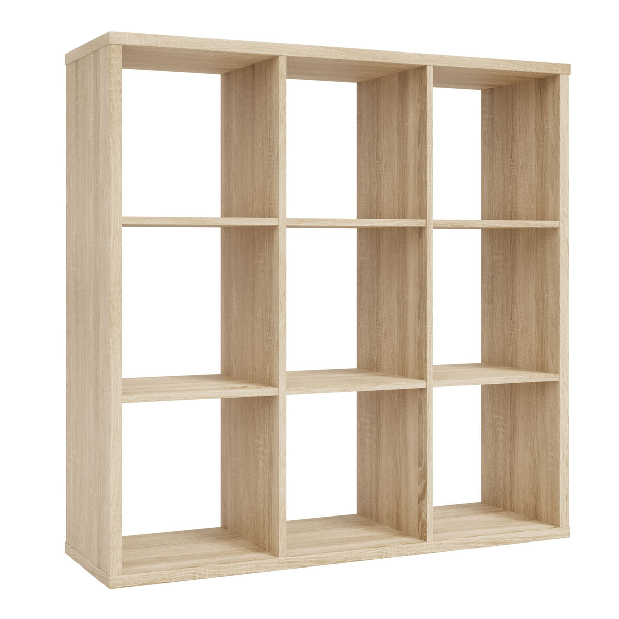 Wooden Shelving Unit With 9 Open Storage Cubes - Mauro