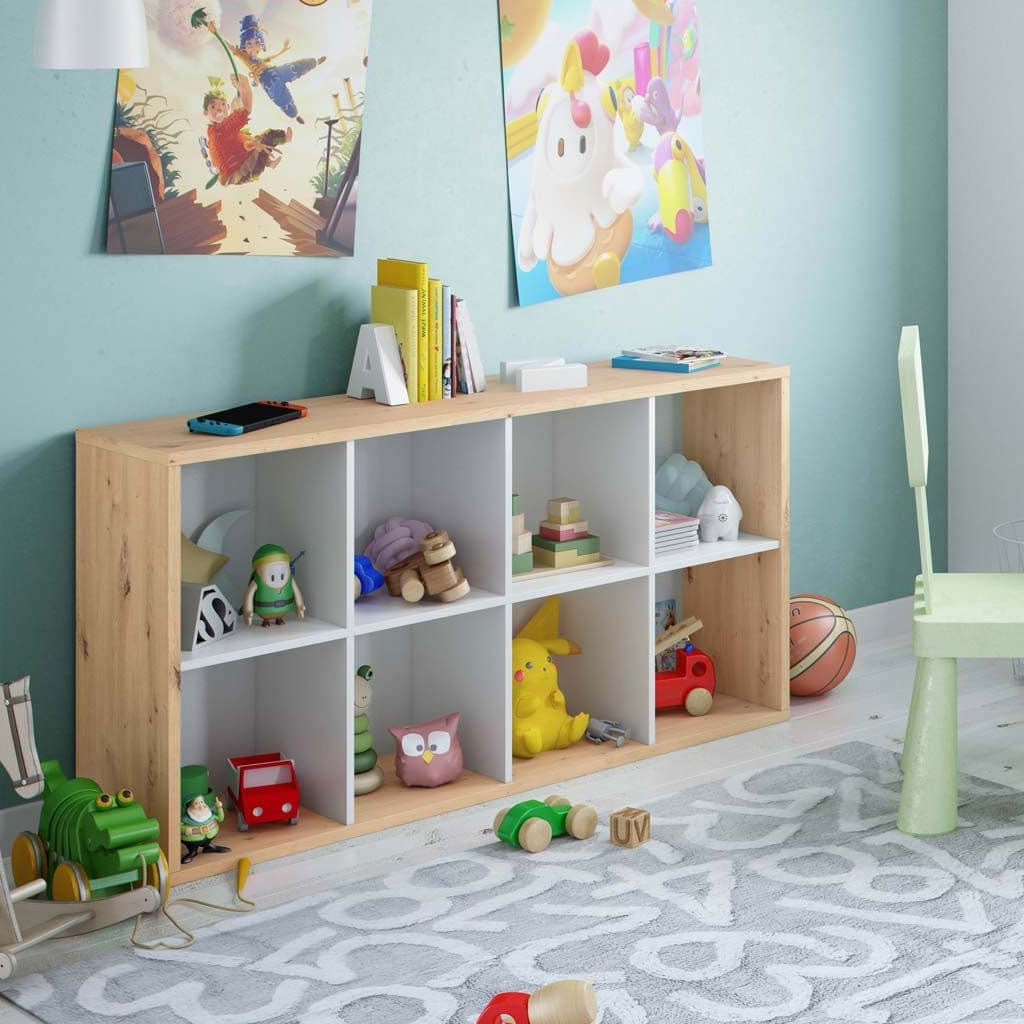 Wooden Shelving Unit With 8 Shelves - Dania