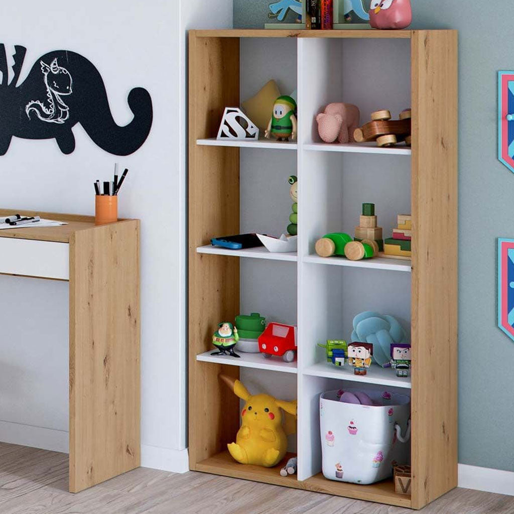 Wooden Shelving Unit With 8 Shelves - Dania