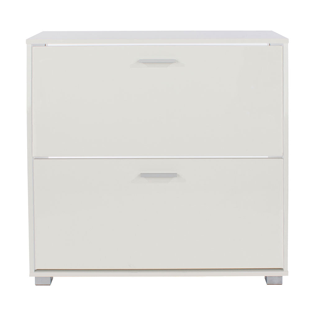 Wooden Shoe Cabinet With 2 Flap Doors - Lido