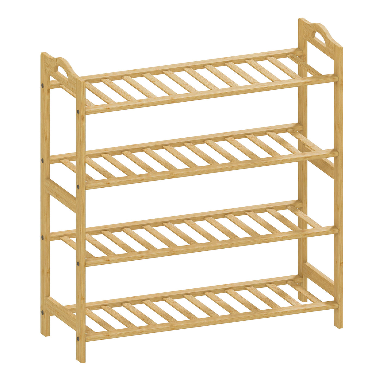 Wooden Shoe Rack 67.5cm Wide 4 Tier - Velmora