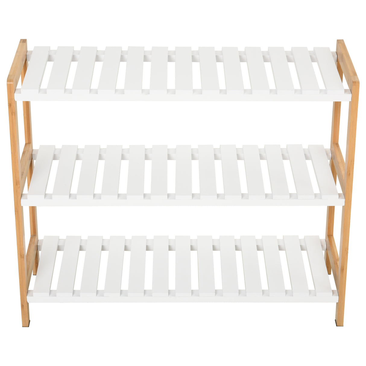 Wooden Shoe Rack 70cm Wide 3 Tier - Velmora