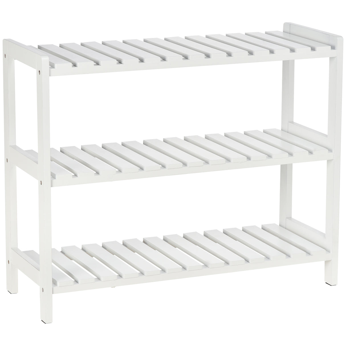 Wooden Shoe Rack 70cm Wide 3 Tier - Velmora