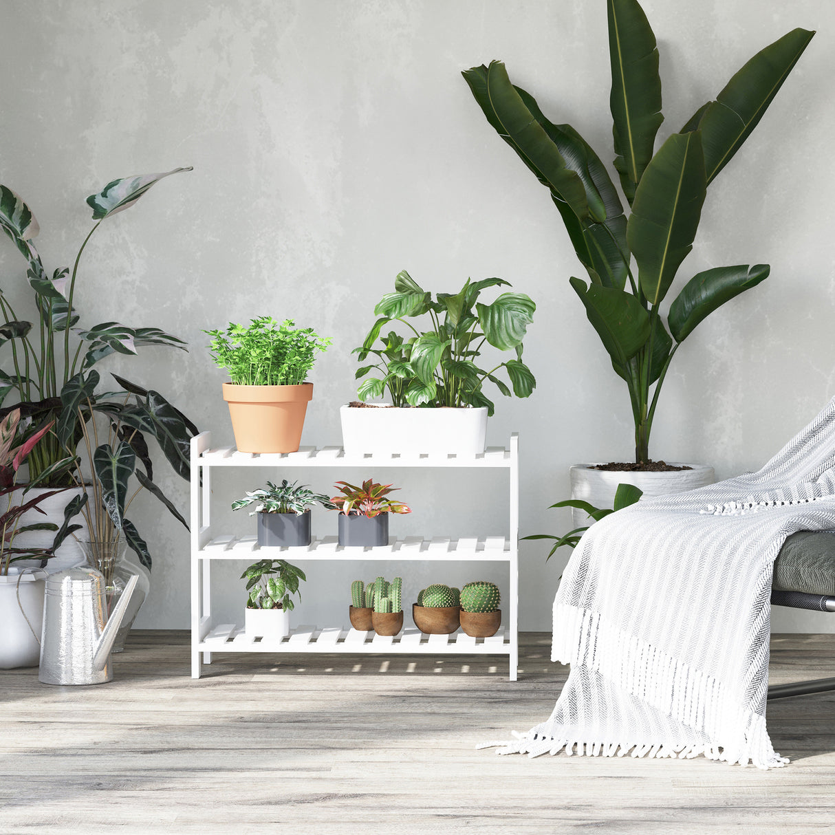 Wooden Shoe Rack 70cm Wide 3 Tier - Velmora