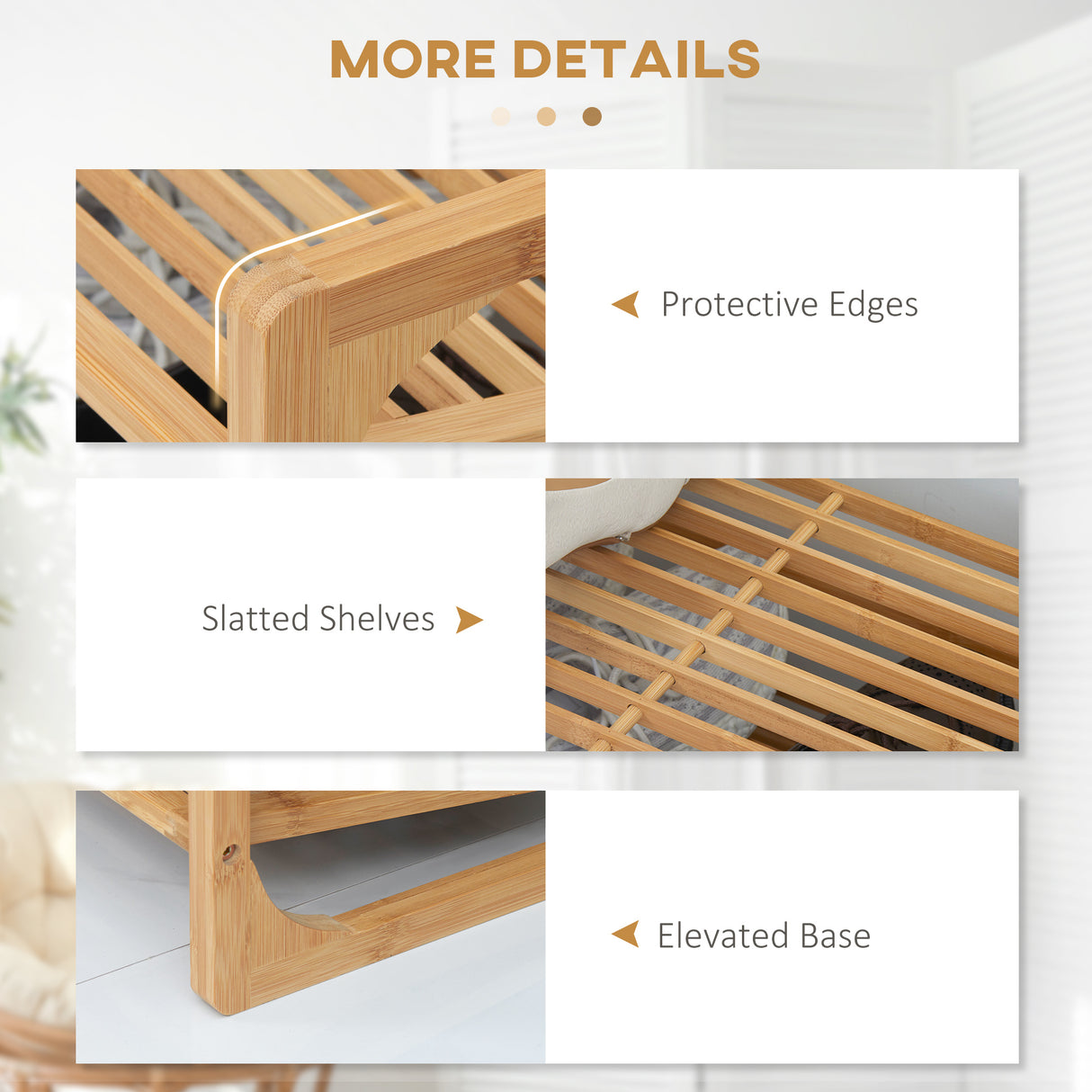 Wooden Shoe Rack 76cm Wide 3 Tier - Velmora