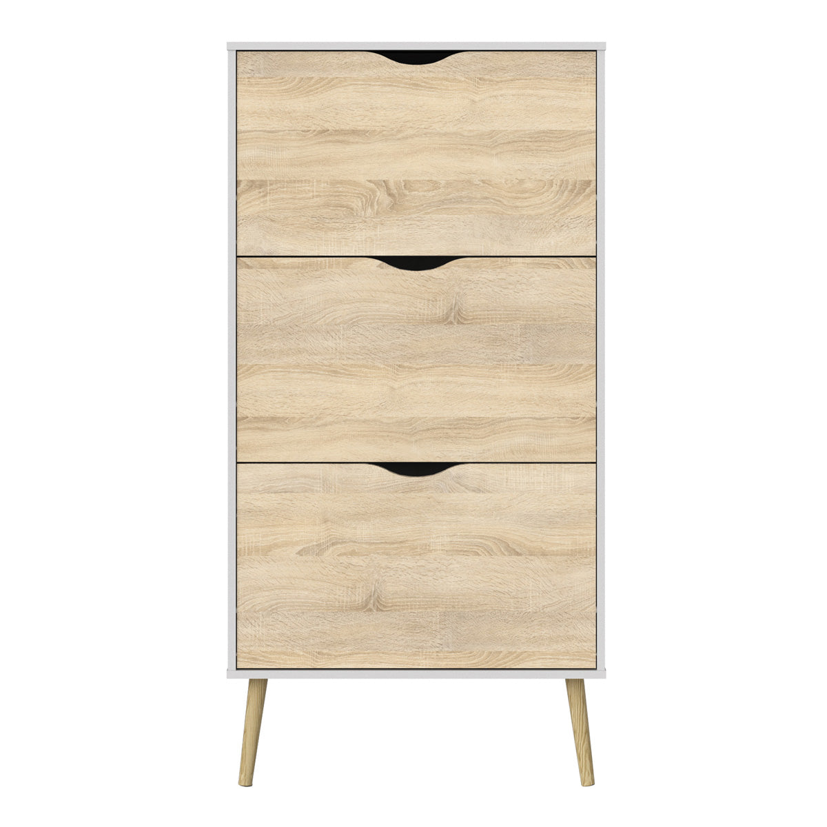 Wooden Shoe Storage Cabinet With 3 Drawers - Oslo