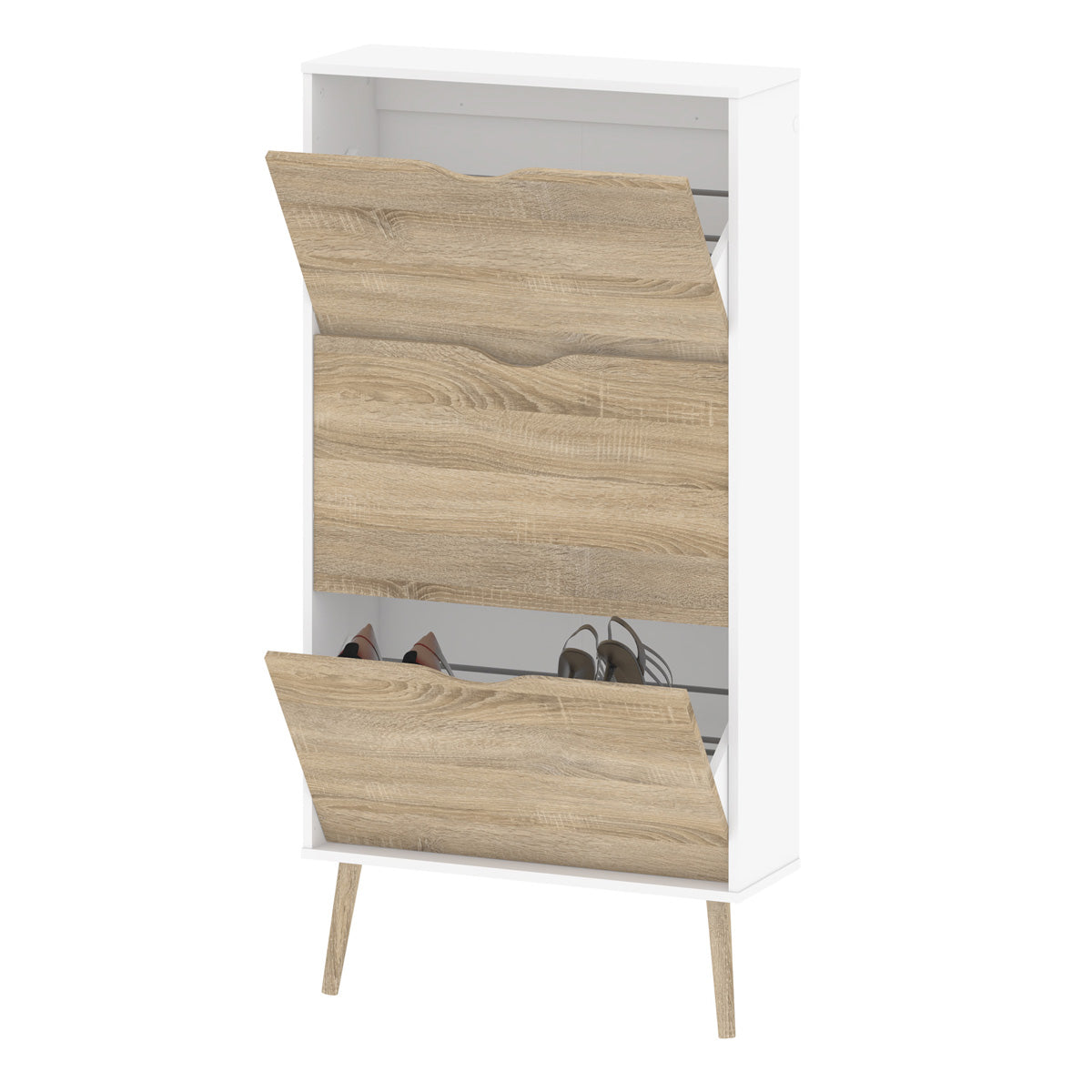 Wooden Shoe Storage Cabinet With 3 Drawers - Oslo