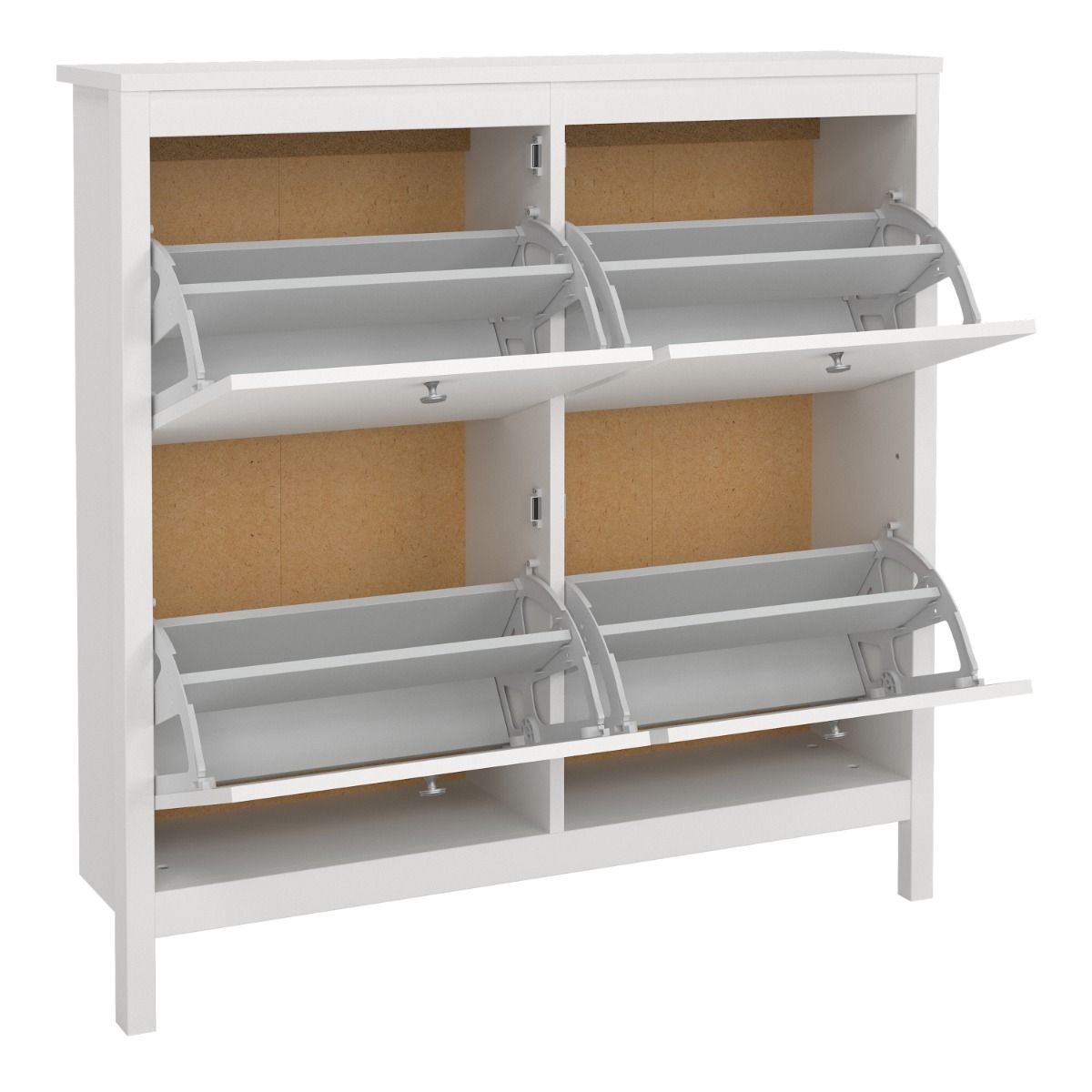 Wooden Shoe Storage Cabinet With 4 Compartments - Madrid