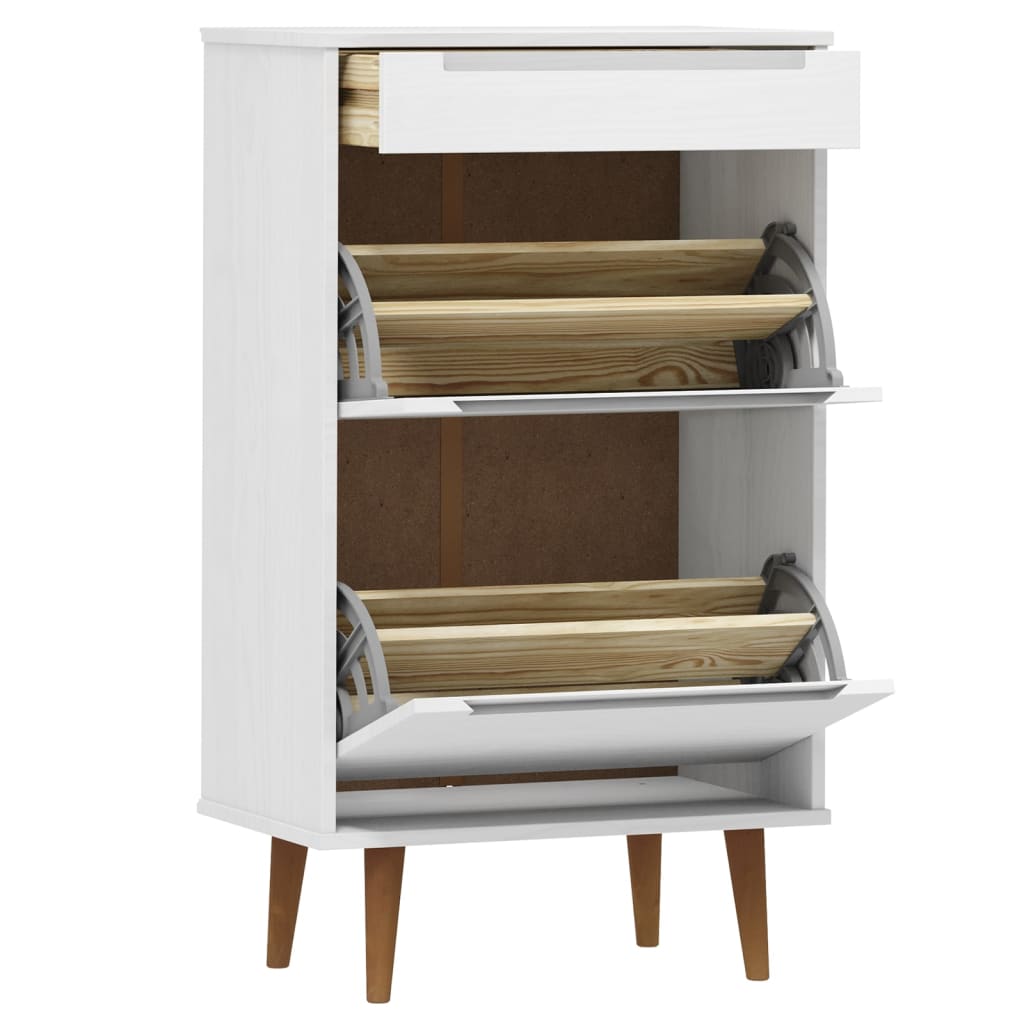 Wooden Shoe Storage Cabinet With 2 Flip Doors And 1 Drawer - Molde