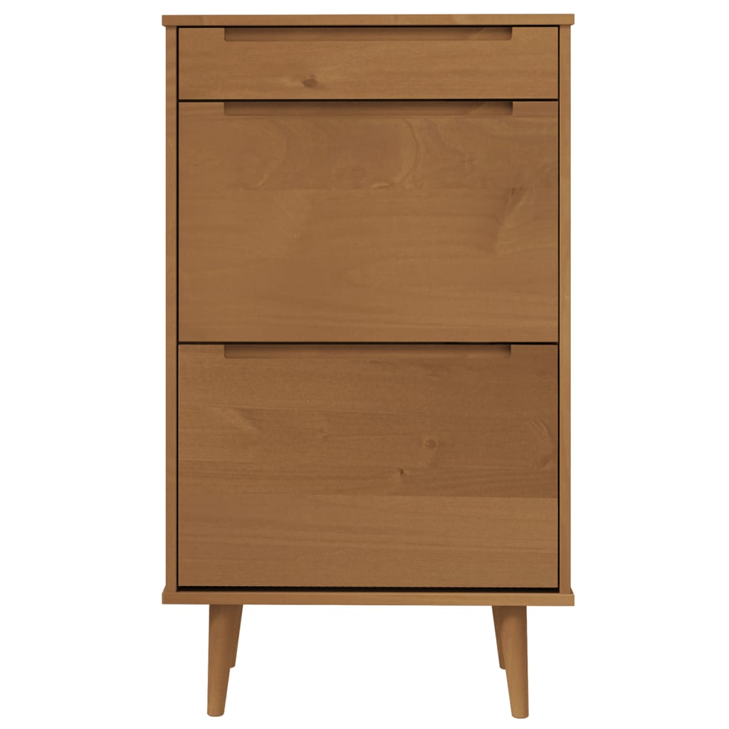 Wooden Shoe Storage Cabinet With 2 Flip Doors And 1 Drawer - Molde