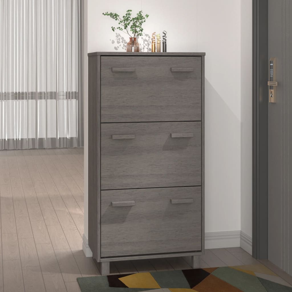 Wooden Shoe Storage Cabinet With 3 Flip Drawers - Hamar