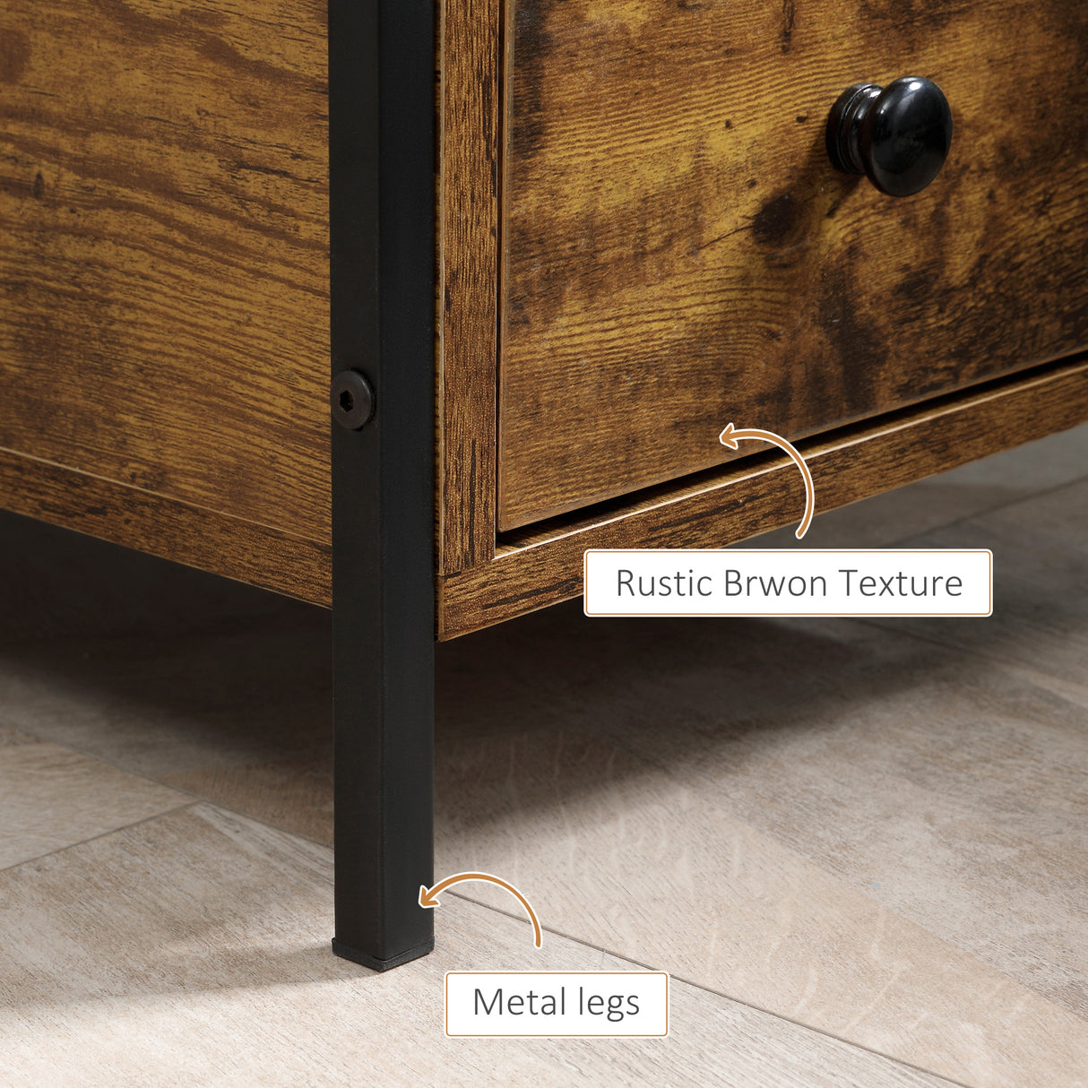 Wooden Side Table 30cm Wide With 2 Drawers in Set Of 2 - Velmora