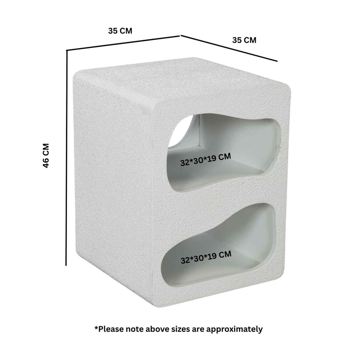 Wooden Side Table 35cm Wide - Geo