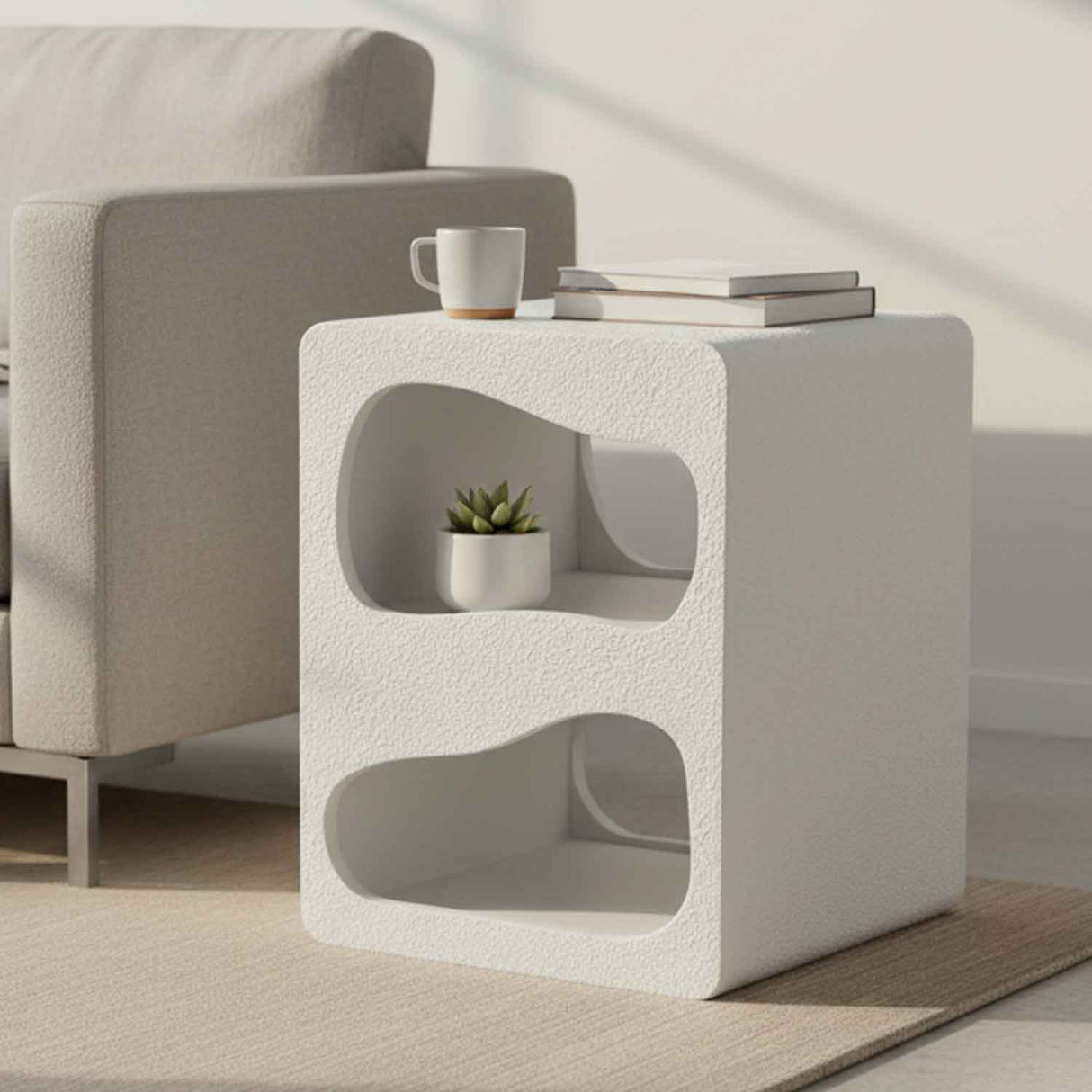 Wooden Side Table 35cm Wide - Geo