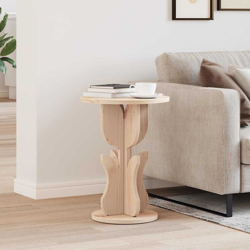 Wooden Side Table 39.5cm Wide Round - Vantage Home