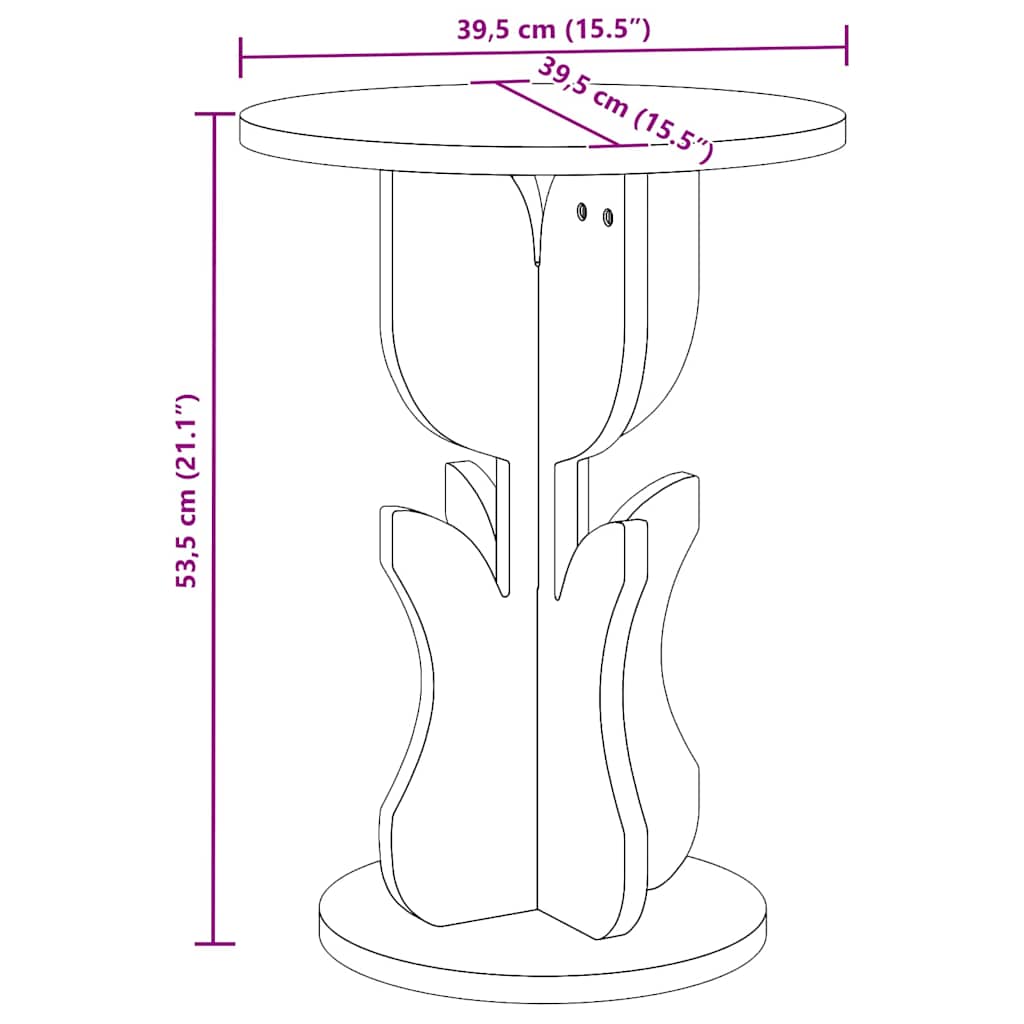 Wooden Side Table 39.5cm Wide Round - Vantage Home