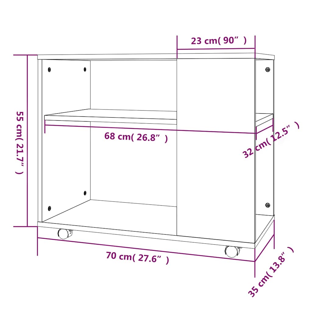 Wooden Side Table 70cm Wide - Vantage Home