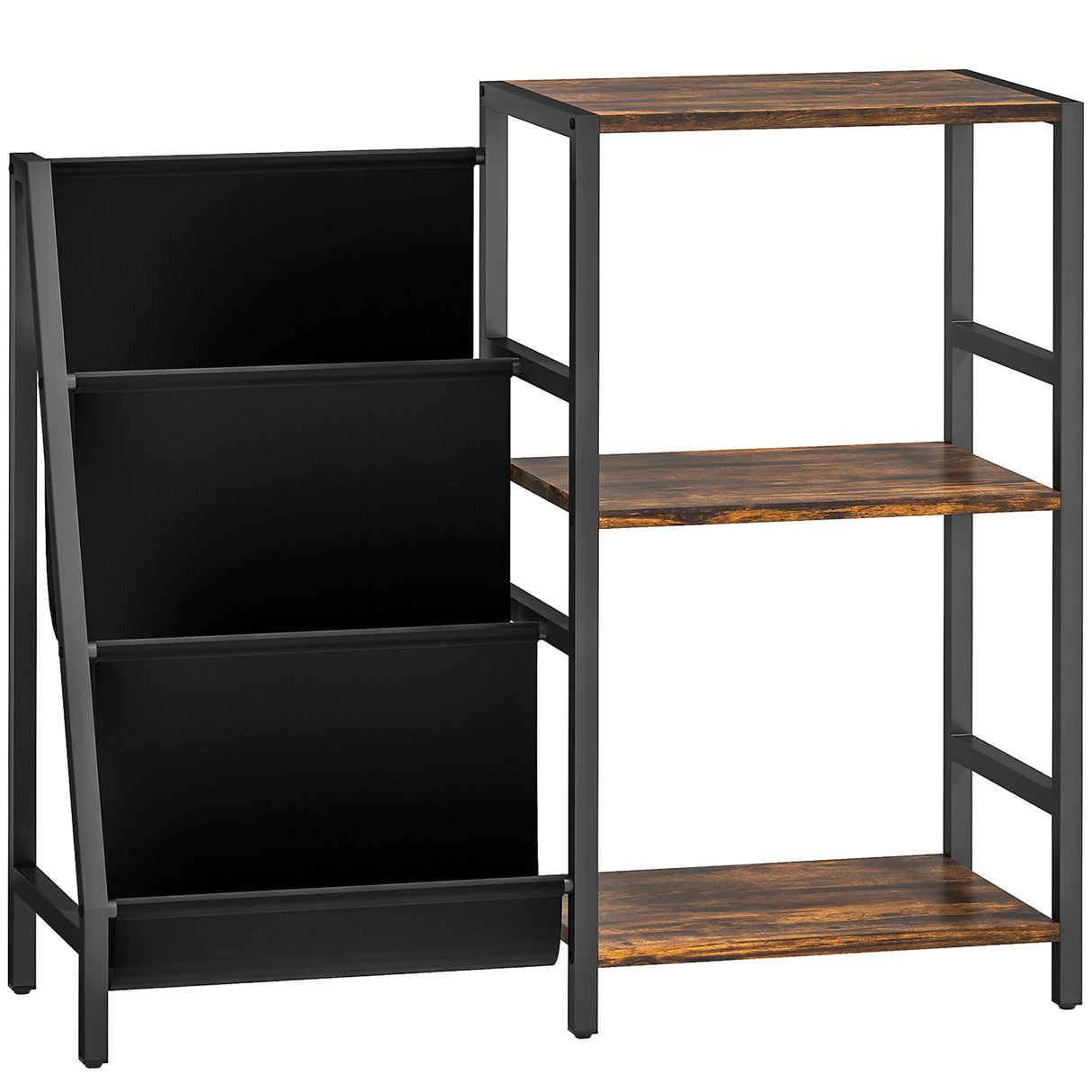 Wooden Side Table 84cm Wide With 1 Drawer And Magazine Rack - Velmora