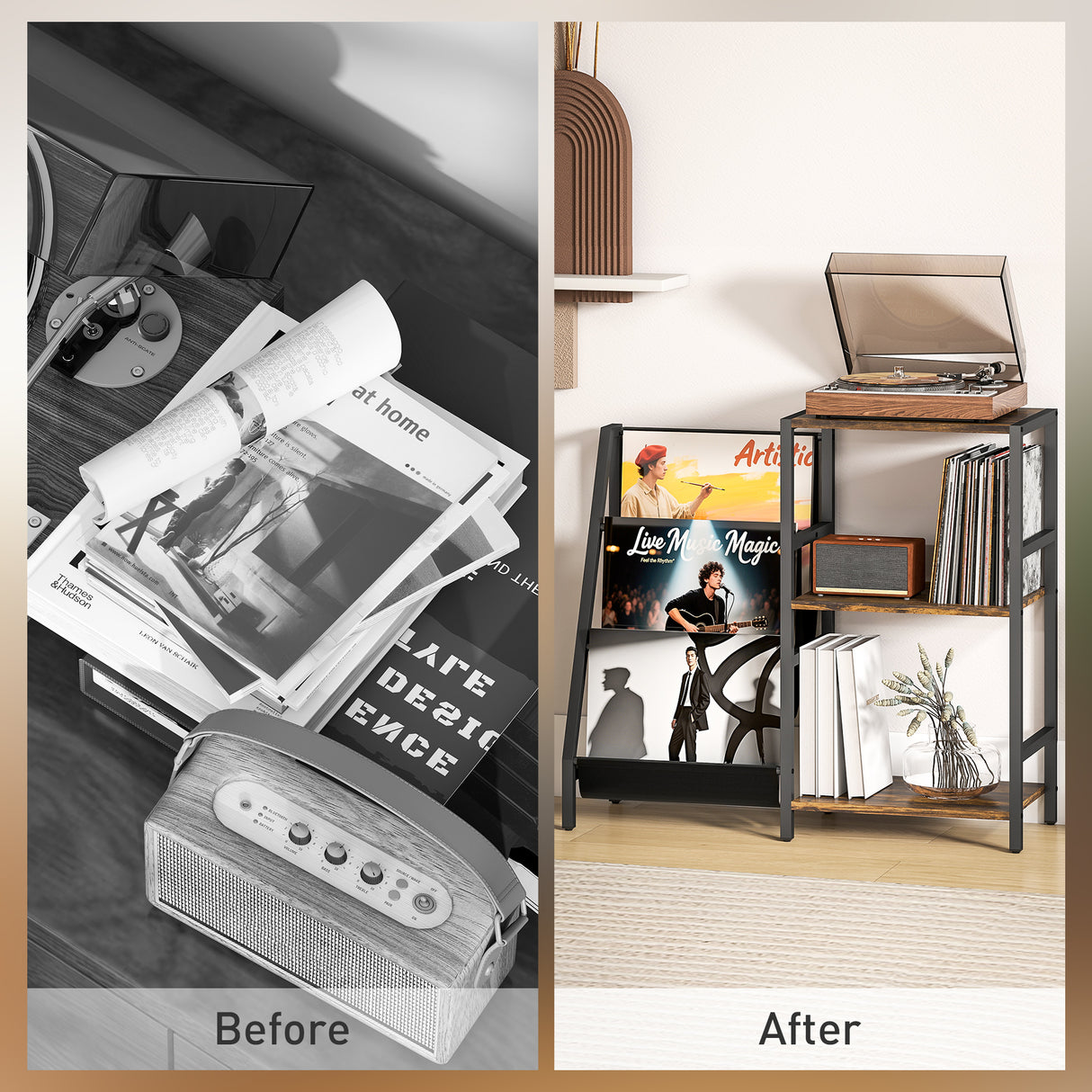 Wooden Side Table 84cm Wide With 1 Drawer And Magazine Rack - Velmora