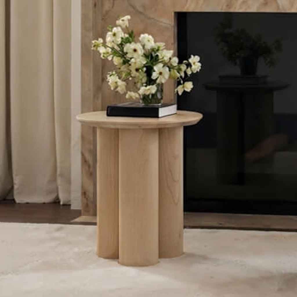 Wooden Side Table Round - Lane