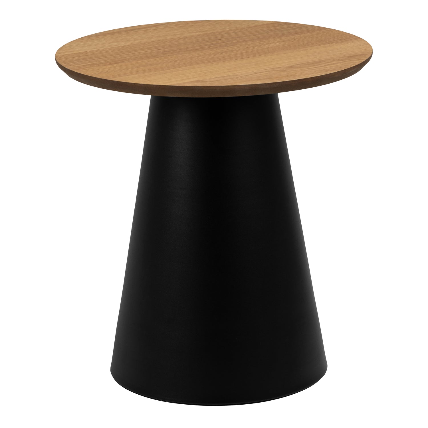 Wooden Side Table Round With Oak Top - Soli