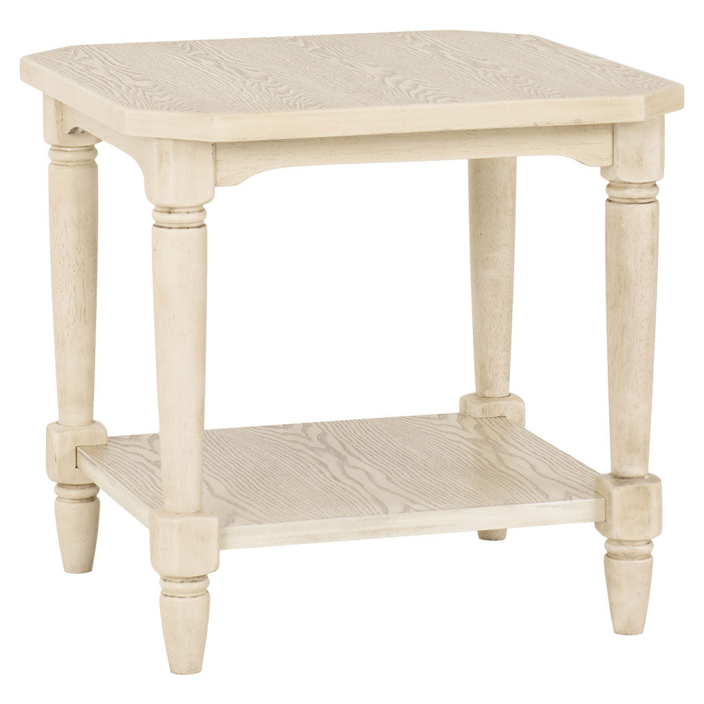Wooden Side Table Square With Under Shelf - Chantilly